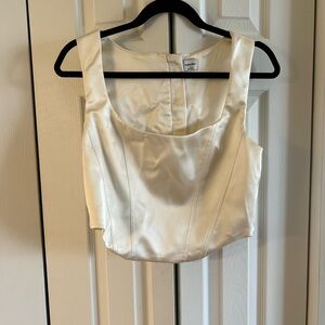 Sunday Best Cream Satin Women's Top